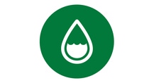 Icon of a water drop on a green background Icon of a water drop on a green background